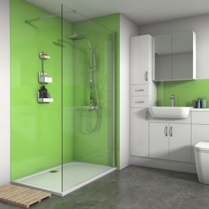 Image of Splashwall Lime Gloss 2 sided shower wall kit