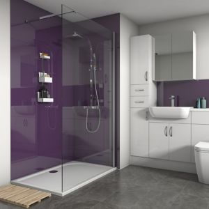 Image of Splashwall Violet Gloss 2 sided shower wall kit