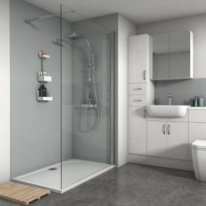 Image of Splashwall Grey Matt 2 sided shower wall kit