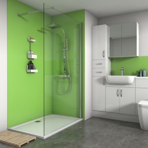 Image of Splashwall Lime Matt 2 sided shower wall kit
