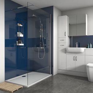 Image of Splashwall Royal Blue Gloss 3 sided shower wall kit