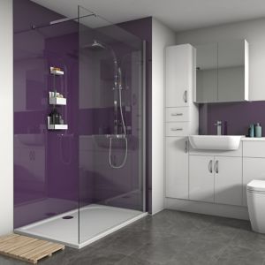 Image of Splashwall Violet Gloss 3 sided shower wall kit