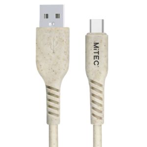 Mitec Usb C - Usb A Biodegradable Charging Cable, 1M, Beige
