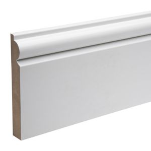 Image of White MDF Torus Skirting board (L)2.4m (W)119mm (T)18mm