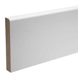 Image of White MDF Rounded Skirting board (L)2.4m (W)119mm (T)18mm