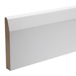 Image of White MDF Chamfered Skirting board (L)2.4m (W)119mm (T)18mm