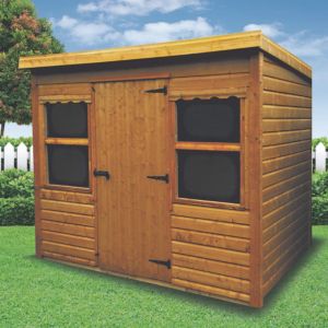 Image of 8x8 Economy T&G Lean to roof Shiplap Wooden Shed Base included