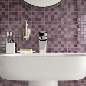 Image of Purple Glass Mosaic tile (L)300mm (W)300mm