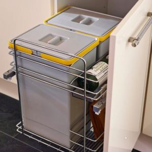 Image of IT Kitchens Grey Rectangular Integrated kitchen bin