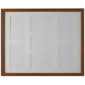Image of Natural walnut effect Walnut effect Multi Picture frame (H)52.7cm x (W)42.7cm