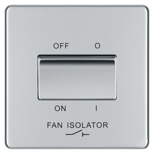Image of Colours 10A Chrome effect Single Fan isolator Switch