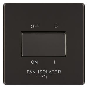 Image of Colours 10A Black Nickel effect Single Fan isolator Switch