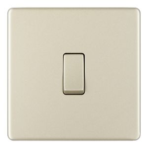 Image of Colours 10A 2 way Polished nickel effect Single Light Switch