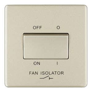 Image of Colours 10A 1 way Polished nickel effect Single Fan isolator Switch