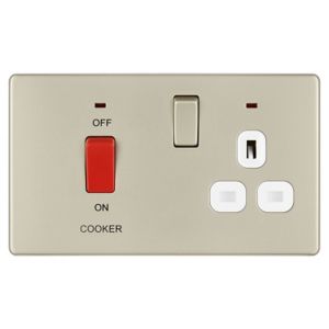 Image of Colours 45A Double Switched Cooker switch & socket