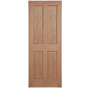 Image of 4 panel Oak veneer LH & RH Internal Fire Door (H)1981mm (W)686mm