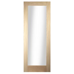Image of 1 panel Glazed Shaker Oak veneer LH & RH Internal Door (H)1981mm (W)838mm