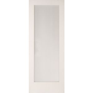 Image of 1 panel Frosted Glazed Shaker Primed White LH & RH Internal Door (H)1981mm (W)838mm