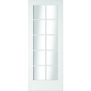 Image of 10 Lite Glazed Primed White LH & RH Internal Door (H)1981mm (W)686mm