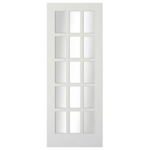 Image of 15 Lite Glazed Primed White LH & RH Internal Door (H)1981mm (W)686mm