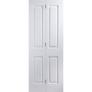 Image of 4 panel Primed White Internal Bi-fold Door set (H)1950mm (W)674mm