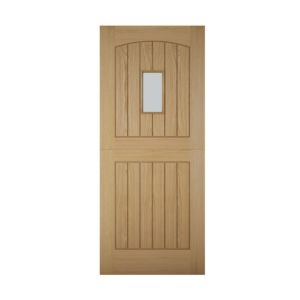 Image of Stable Frosted Glazed Cottage White oak veneer LH & RH External Front Door (H)1981mm (W)762mm