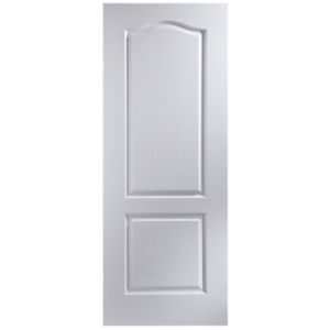 Image of 2 panel Arched Primed White Woodgrain effect Internal Fire Door (H)1981mm (W)762mm