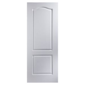 Image of 2 panel Arched Primed White Woodgrain effect Internal Fire Door (H)1981mm (W)838mm