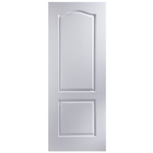 Image of 2 panel Arched Primed White Woodgrain effect LH & RH Internal Fire Door (H)1981mm (W)762mm
