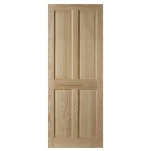 Image of 4 panel Clear pine LH & RH Internal Door (H)2040mm (W)826mm
