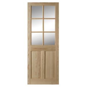 Image of 6 panel Glazed Clear pine LH & RH Internal Door (H)1981mm (W)762mm
