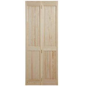 Image of 4 panel Clear pine Internal Bi-fold Door set (H)1945mm (W)675mm