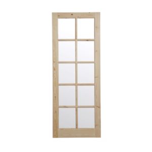 Image of 10 Lite Glazed Knotty pine LH & RH Internal Door (H)1981mm (W)762mm