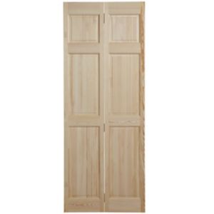 Image of 6 panel Clear pine Internal Bi-fold Door set (H)1946mm (W)675mm