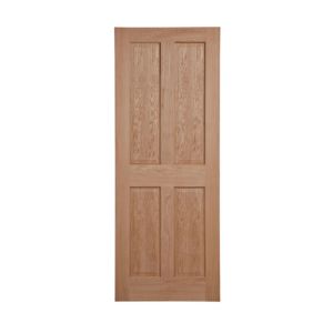 Image of 4 panel Oak veneer LH & RH Internal Door (H)2032mm (W)813mm