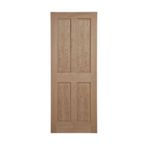 Image of 4 panel Oak veneer LH & RH Internal Door (H)2040mm (W)726mm
