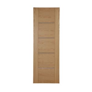 Image of 5 panel Flush Oak veneer LH & RH Internal Door (H)1981mm (W)610mm