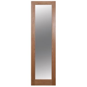 Image of 1 panel Glazed Shaker Oak veneer LH & RH Internal Door (H)1981mm (W)579mm