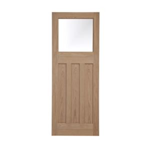 Image of Glazed Traditional Oak veneer LH & RH Internal Door (H)1981mm (W)762mm