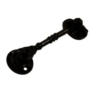 Image of Blooma Black Antique effect Cast iron Cabin hook (L)102mm