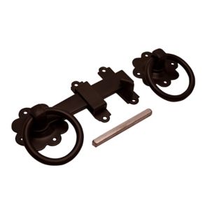Image of Blooma Black Steel Ring gate latch (L)70mm