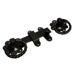 Image of Blooma Black Steel Ring gate latch (L)152mm