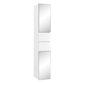 Image of Cooke & Lewis Santini Gloss White Mirrored Tall Cabinet (W)300mm (H)1972mm
