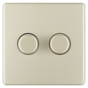 Image of Colours 2 way Double Nickel effect Dimmer switch