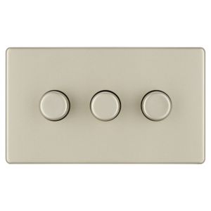 Image of Colours 2 way Triple Nickel effect Dimmer switch