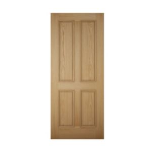 Image of 4 panel Raised moulding White oak veneer LH & RH External Front Door (H)1981mm (W)838mm