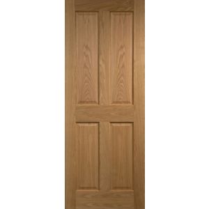 Image of 4 panel Oak veneer Internal Door (H)1981mm (W)762mm