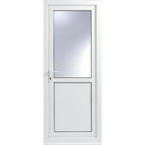 Image of 2 panel Glazed White uPVC LH External Back Door set (H)2055mm (W)920mm