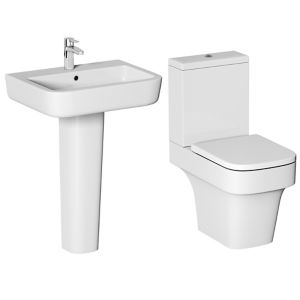 Image of Cooke & Lewis Caldaro Close-coupled Toilet & full pedestal basin