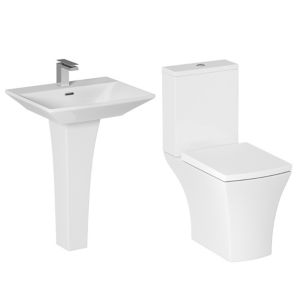 Image of Cooke & Lewis Carapelle Close-coupled Toilet & full pedestal basin